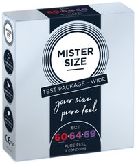 Набор презервативов Mister Size - pure feel - 60–64–69 (3 condoms), 3 размера, толщина 0,05 мм SO8041 фото