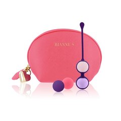Набір вагінальних кульок Rianne S: Pussy Playballs Coral, маса 15, 25, 35, 55г, моноліт, косметичка
