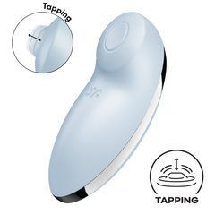 Вибростимулятор-пульсатор Satisfyer Tap & Climax 2 Blue, эффект постукивания пальцем SX2183 фото