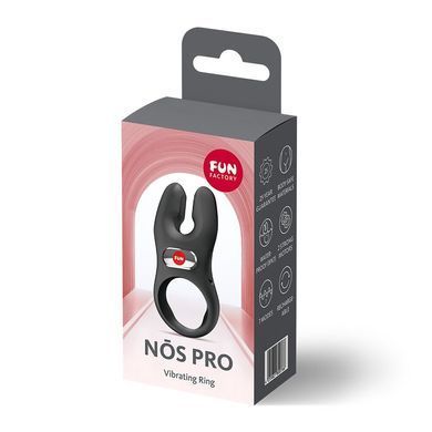 Эрекционное виброкольцо с двойной стимуляцией клитора Fun Factory NŌS PRO Black, 2 мотора SX3703 фото