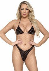 Бодистокинг в крупную сетку Leg Avenue Long Sleeved Bodystocking One size Nude, длинный рукав SO8615 фото