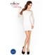 Бодістокінг Passion BS025 white, сукня-сітка, спущене плече, довгий рукав PBS025W фото 1