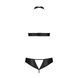 Комплект: открытый топ и трусики из эко-кожи с люверсами Malwia Set with Open Bra black L/XL &mdash; Passi SO5768 фото 4