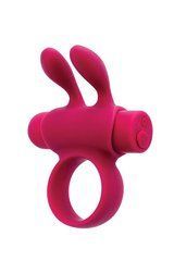 Эрекционное виброкольцо S Pleasures Premium Rabbit Ring, розовое, со съемной вибропулей и ушками SX1609 фото