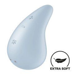Вибратор для наружной стимуляции Satisfyer Dew Drop Blue, 2 мотора, 12 режимов, мягкий корпус SX1211 фото