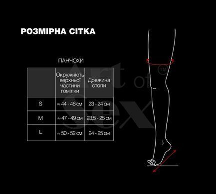 Панчохи в дрібну сітку з лакованою коронкою Art of Sex - Rose, колір чорний, розмір S SX3409 фото