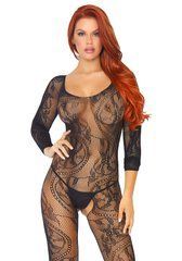 Бодистокинг Leg Avenue Swirl Lace Bodystocking One size Black, ажурная ткань, доступ SO8617 фото