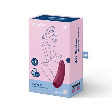 Вакуумный клиторальный стимулятор Satisfyer Curvy 1+ Rose Red с управлением через интернет SO3780 фото