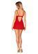 Пеньюар Obsessive Ingridia chemise & thong M/L, червоний, сорочка, стрінги SO9037 фото 7