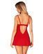 Пеньюар Obsessive Ingridia chemise & thong M/L, червоний, сорочка, стрінги SO9037 фото 2