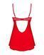 Пеньюар Obsessive Ingridia chemise & thong M/L, червоний, сорочка, стрінги SO9037 фото 4