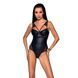 Боди из эко-кожи и кружева Loona Body black L/XL - Passion SO5355 фото 1