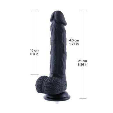 Фаллоимитатор для секс-машин Hismith 8.3&Prime; Silicone Dildo Black, система KlicLok, гибкий стержень SO9971 фото