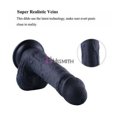 Фаллоимитатор для секс-машин Hismith 8.3&Prime; Silicone Dildo Black, система KlicLok, гибкий стержень SO9971 фото