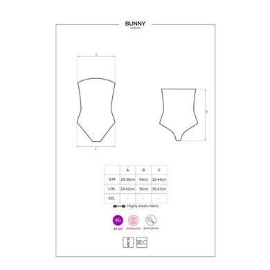 Эротический костюм кролика Obsessive Bunny costume L/XL, black, боди, чокер, гартеры, чулки, маска SO7702 фото