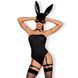 Эротический костюм кролика Obsessive Bunny costume L/XL, black, боди, чокер, гартеры, чулки, маска SO7702 фото 1