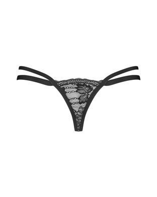 Трусики-стринги Obsessive Nutris thong, M/L, кружевные, очень мягкие, с двойными боковинками SX1179 фото