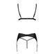 Комплект из эко-кожи Passion Miley Set black L/XL: трусики, бюстгальтер, пояс для чулок SO5771 фото 4