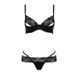 Комплект белья NORTH SET black L/XL - Passion Exclusive: лиф и трусики с элементами под латекс PS24007 фото 5