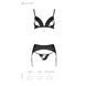 Комплект из эко-кожи Passion Miley Set black L/XL: трусики, бюстгальтер, пояс для чулок SO5771 фото 5