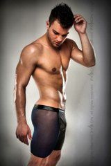 Прозорі чоловічі шортики Passion 026 SHORT black L/XL PSM0261 фото