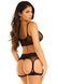 Комплект Leg Avenue Top and garter harness, One Size, черный, сетчатый, топ + пояс с гартерами SX1073 фото 2
