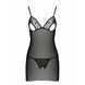 Сорочка з вирізами на грудях, стрінги Passion LOVELIA CHEMISE L/XL, black SO4759 фото 5