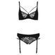 Комплект белья PAULINE SET black S/M - Passion: стрэпы: лиф, стринги и пояс для чулок EL15805 фото 1