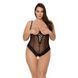 Боді Passion Exclusive NORTH BODY 4XL/5XL black, відкриті груди, з доступом, вініл та мережива SO7108 фото 1