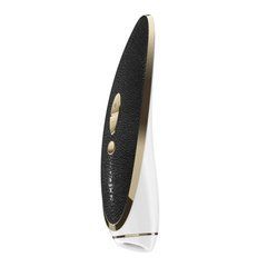 Люксовый вакуумный стимулятор Satisfyer Luxury Haute Couture Black со вставкой из кожи SO2466 фото