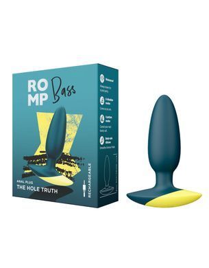 Анальная вибропробка Romp Bass Dark Green, силикон, перезаряжаемая, макс. диаметр 3 см SO8737 фото