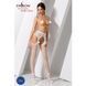 Эротические колготки-бодистокинг Passion S006 white, имитация чулок в крупную сетку и пояса PSS006W фото 2
