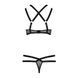 Сетчатый комплект белья из стреп Passion HAGAR SET L/XL Black, бюстгальтер, трусики-стринги PS24704 фото 6