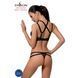 Сетчатый комплект белья из стреп Passion HAGAR SET L/XL Black, бюстгальтер, трусики-стринги PS24704 фото 2