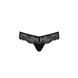 Мереживні трусики-танга з атласним бантиком Passion NAJA THONG L/XL, black SO5364 фото 5