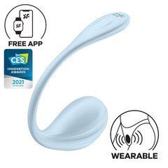 Смарт-виброяйцо Satisfyer Smooth Petal Connect App Light Blue SX0667 фото
