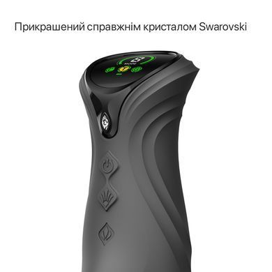 Смарт пульсатор-кролик с вибрацией Zalo Mose 2 Obsidian Black, подогрев до 42 &deg;C, кристалл Swarovski SX2688 фото