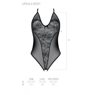 Боди с ажурным декором и открытым шагом Ursula Body black XXL/XXXL &mdash; Passion SO5831 фото