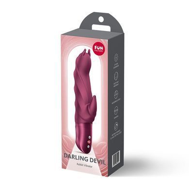 Вибратор-кролик Fun Factory Darling Devil Wine Red, 10 режимов, работает от батареек SX3717 фото