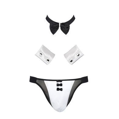 Комплект еротичної чоловічої білизни Passion 036 ALFRED XXL/XXXL Black, труси, комірець, манжети SO7581 фото