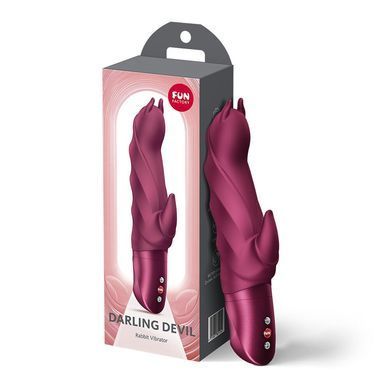 Вибратор-кролик Fun Factory Darling Devil Wine Red, 10 режимов, работает от батареек SX3717 фото