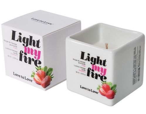 Массажная свеча Love To Love LIGHT MY FIRE Strawberry (80 мл) без парабенов и консервантов SO1398 фото